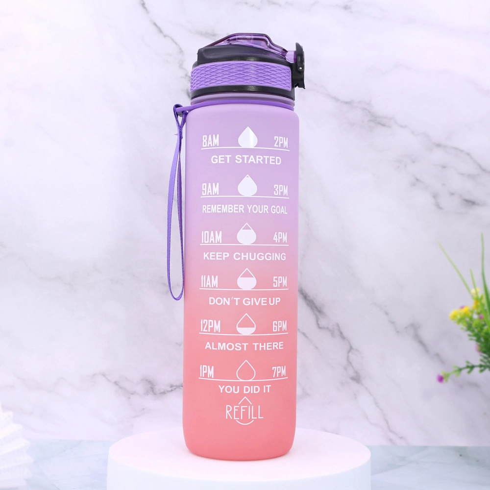 32oz Matte color straw water bottle drinking bottle with lanyard for fitness 1