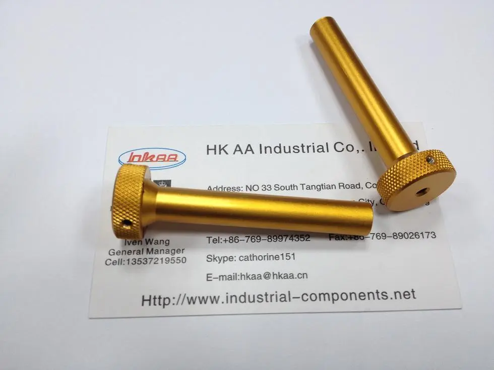 Custom Knurled Gold-coated Shaft | Precision CNC Machined Shaft Manufacturer 1