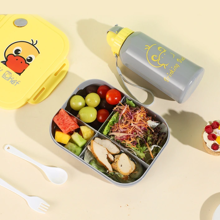 Hongxing Bento Lunch Box Containers, Children's Outdoor Plastic Lunch Box and Water Bottle Set 1