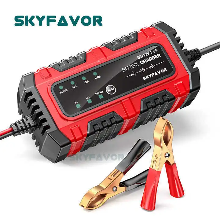 Newest Universal 6V 12V Battery Charger 6V 12V 1.5A Aotuomatic Smart 6 Volt 12 Volt Lead Acid Toy Car Motorcycle Battery Charger 1
