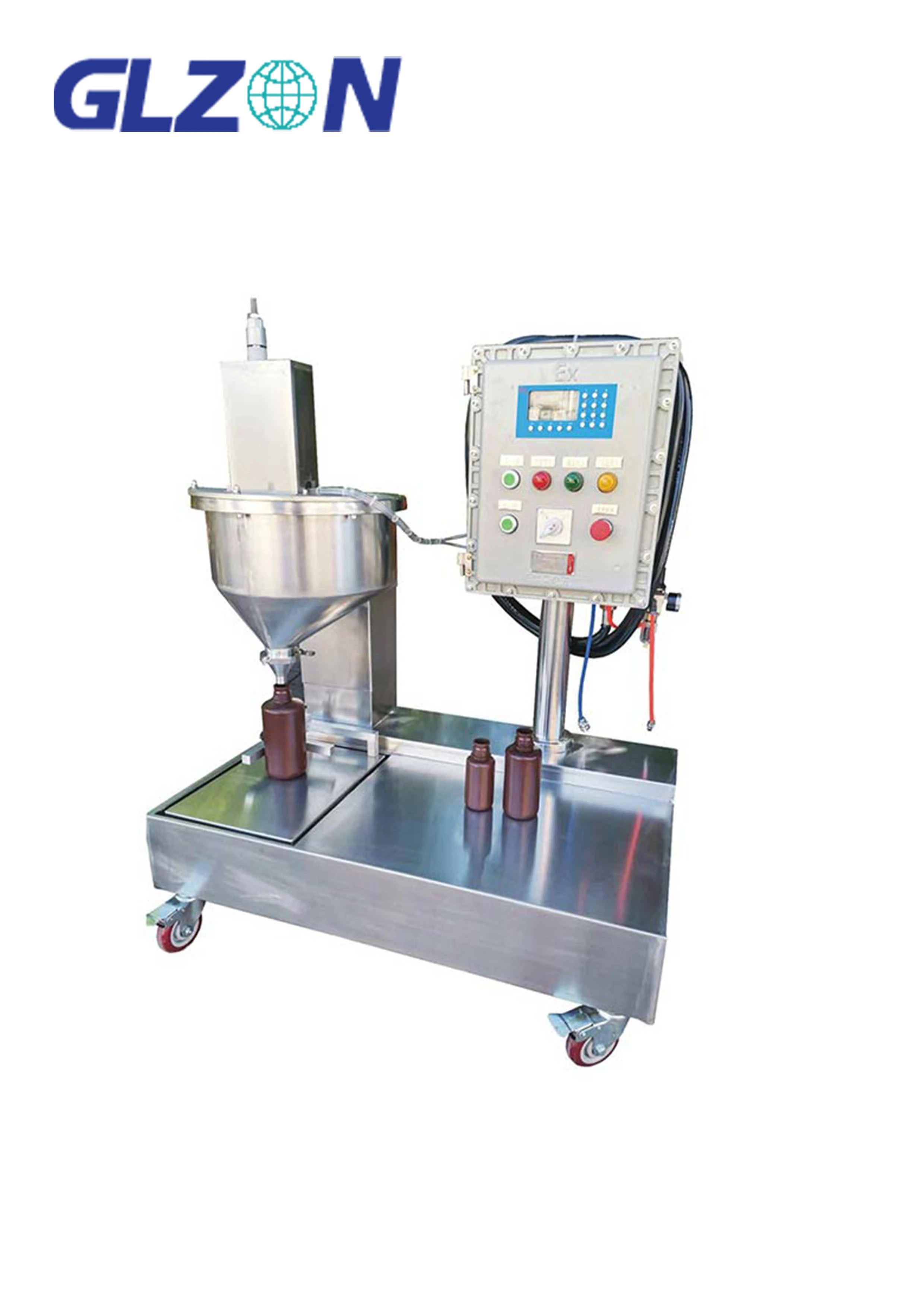 Semi-Automatic Bottle Filling Machine for Liquids - Small Scale Inline Filler for Cosmetics/Beverage/Packaging 1