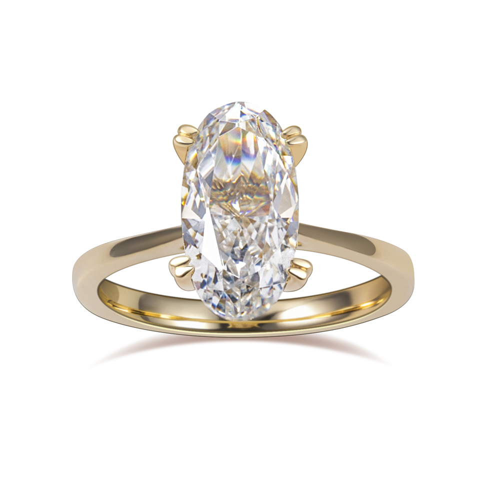 MSR-1811 9K Yellow Gold Lab Diamond Ring Oval Shape Special Shape Messi ...