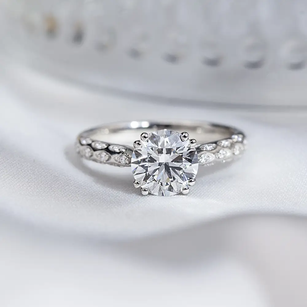 MSR-1812 Platinum PT950 Ring 1.5CT Round Lab Grown Diamond Ring IGI Certificate Messi Jewelry 1