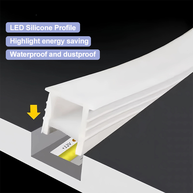 Tubo de silicona LED flexible instalado en diseño de iluminación decorativa