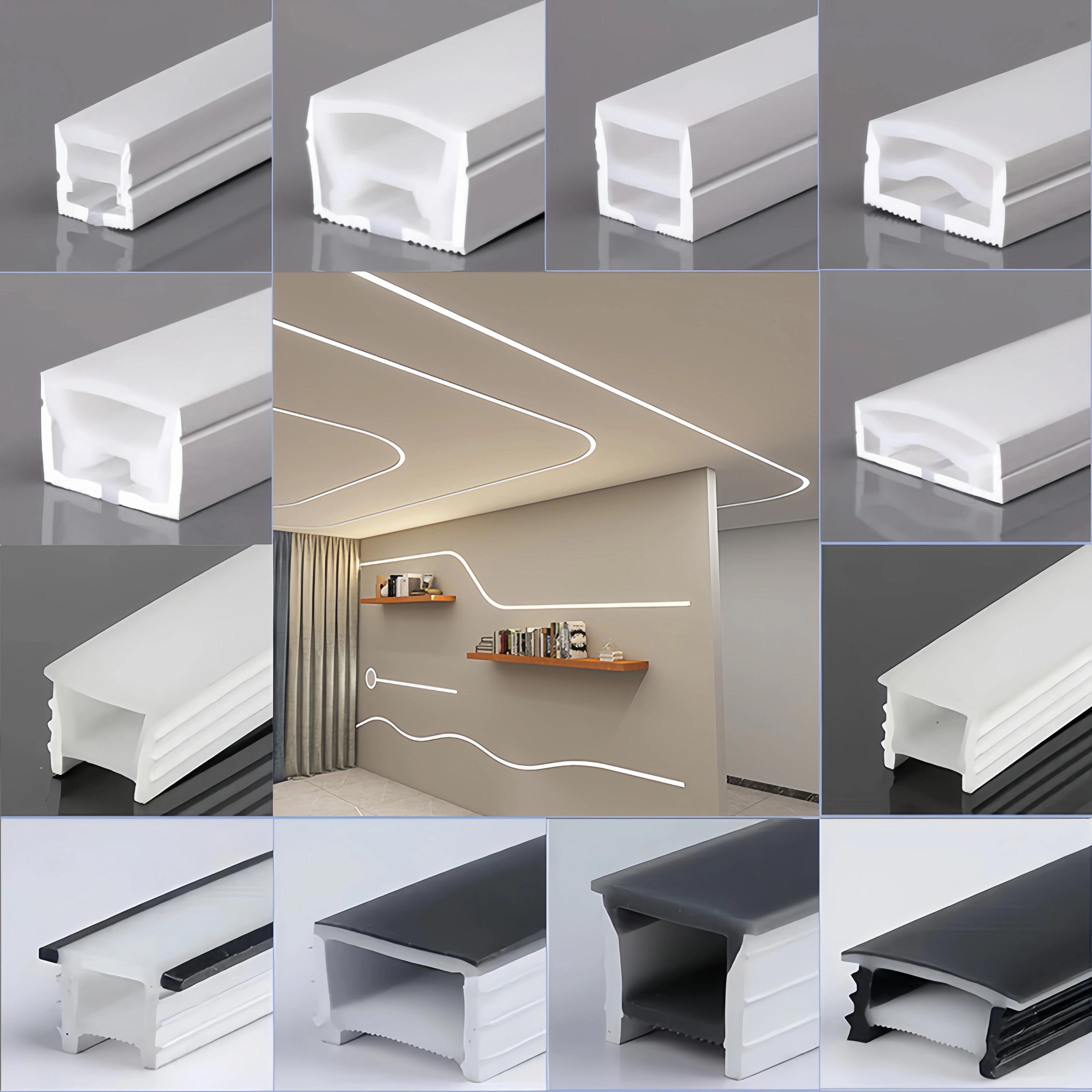Multiple Silicone Tubing Models for Various LED Strip Installations