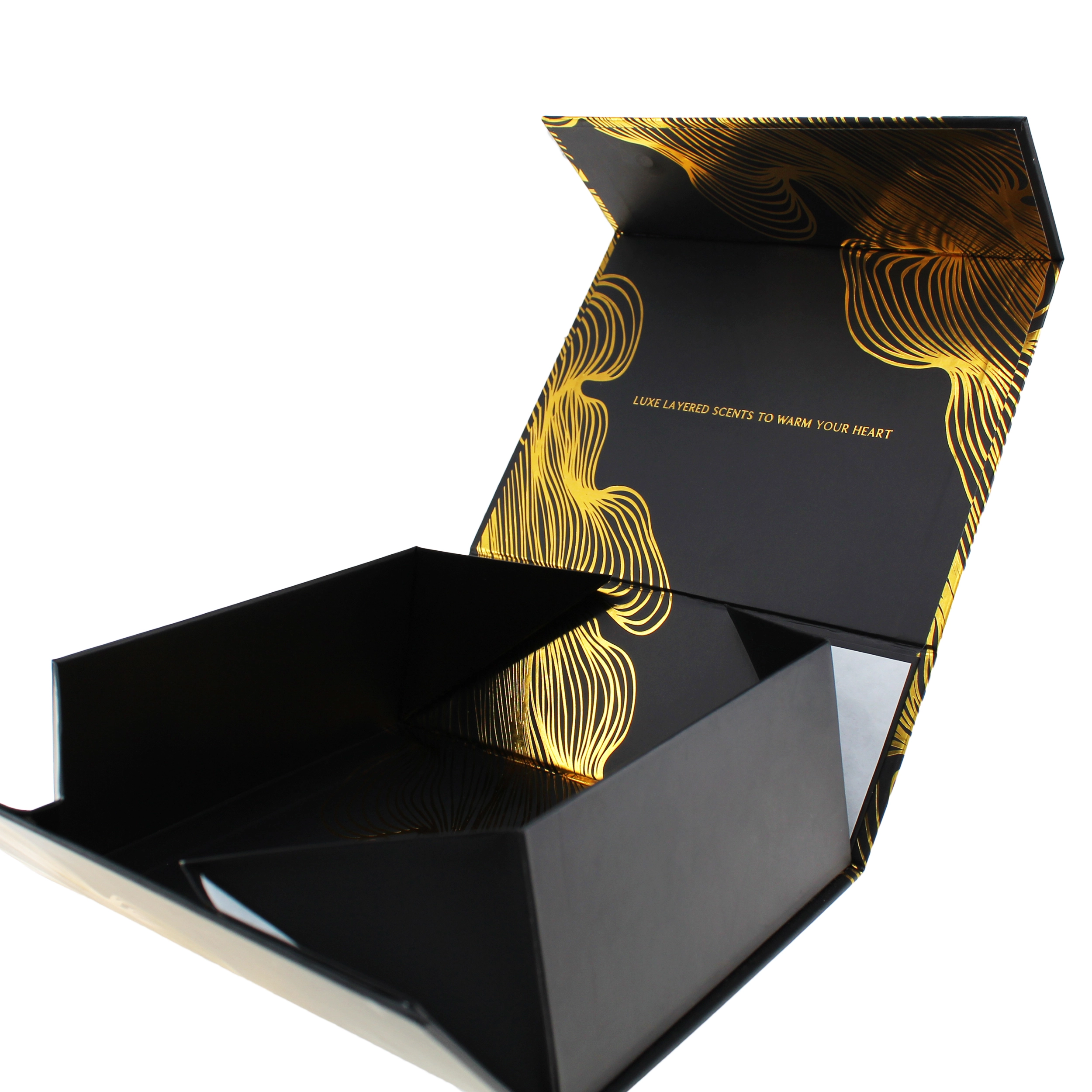 Elegante patrón de oro Patrón de láminas plegable Estilo de trabajo Caja de regalo Magnética - Embalaje de paquetes 1