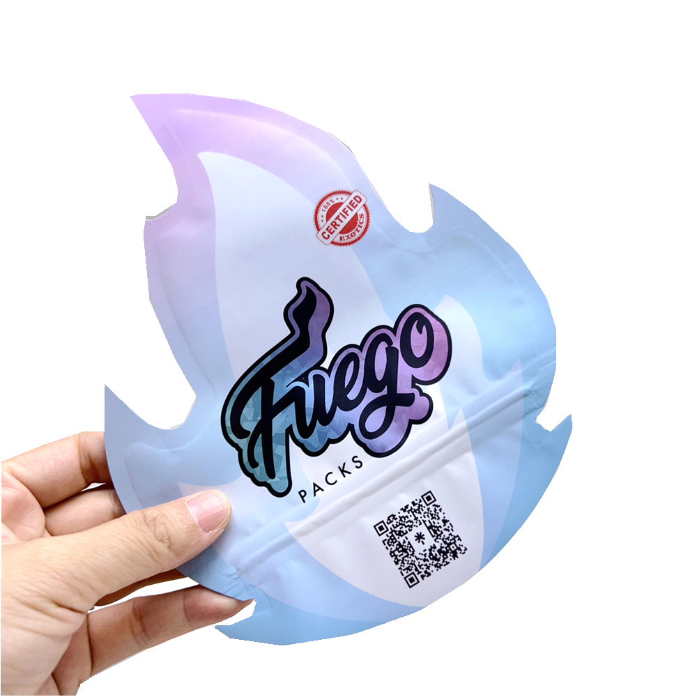 Custom Printing Reusable Zipper Special Shaped Aluminum Foil Mylar Bag 5