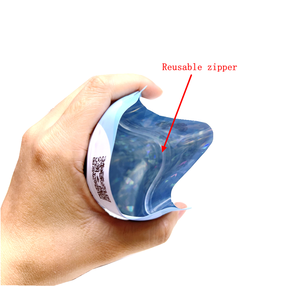 Custom Printing Reusable Zipper Special Shaped Aluminum Foil Mylar Bag 3