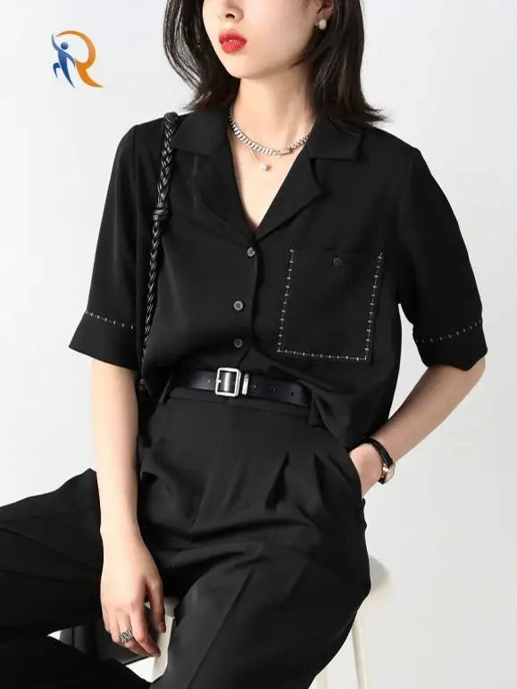Women's Oversized Collared Button Down Shirt Long 1