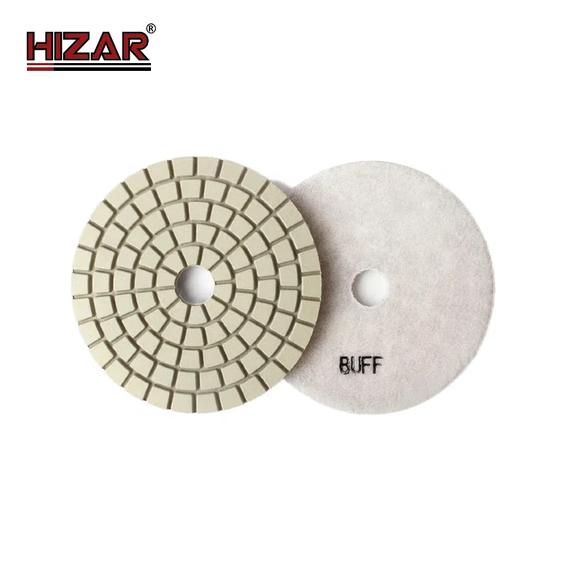 White buff wet polishing pad 1