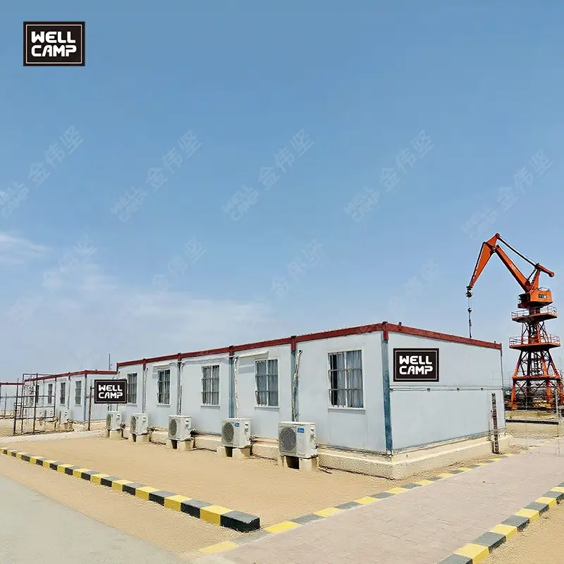 Pemasangan Cepat Rumah Kontena Lipat untuk Penggunaan Kem Minyak Penggunaan！ 1