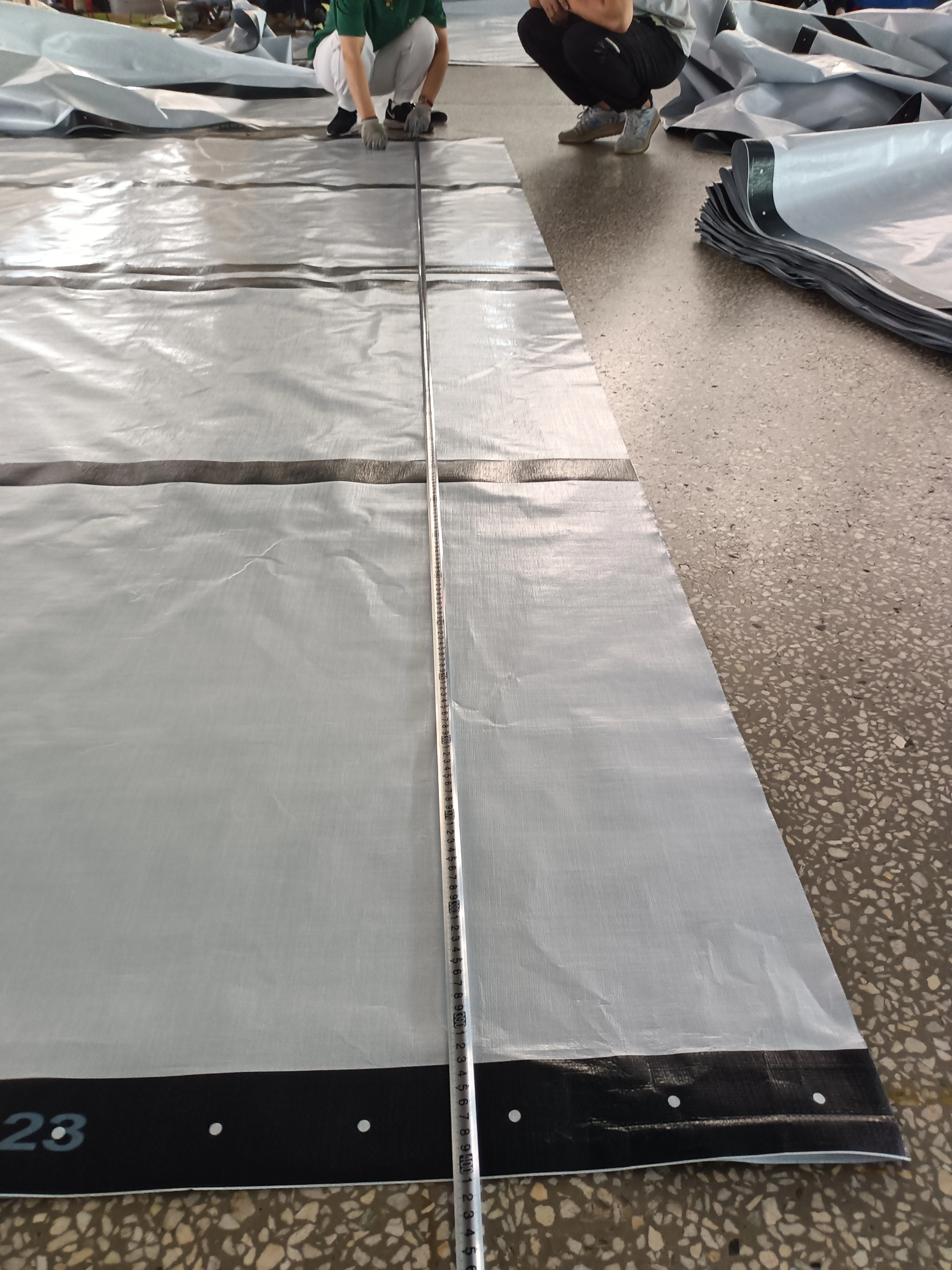 Grey Bands PVC Tarpaulin 1
