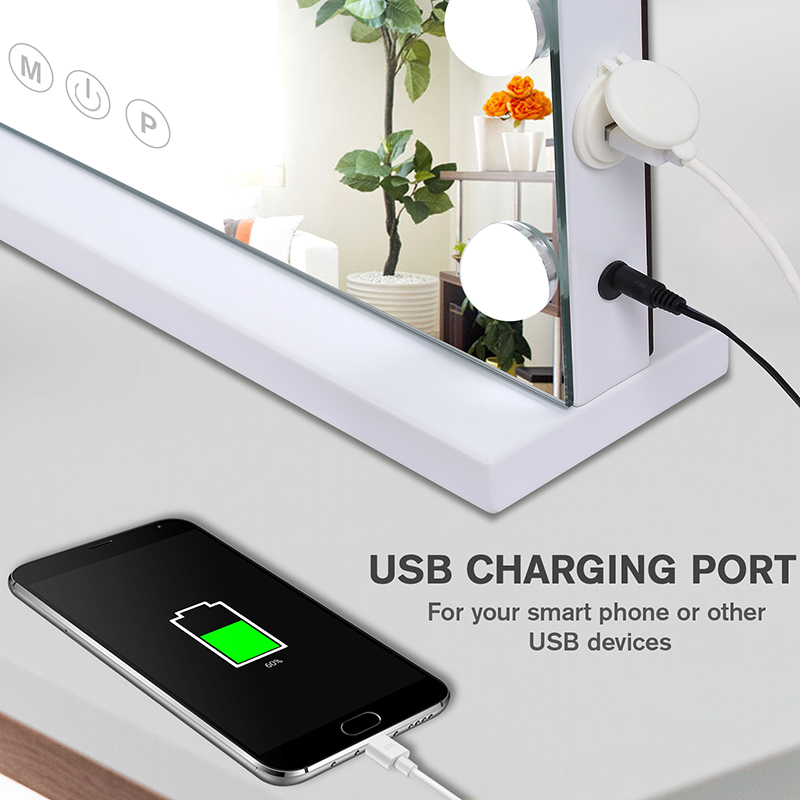 Miroir de maquillage LED avec Bluetooth USB, personnalisation en gros BWLLNI 4
