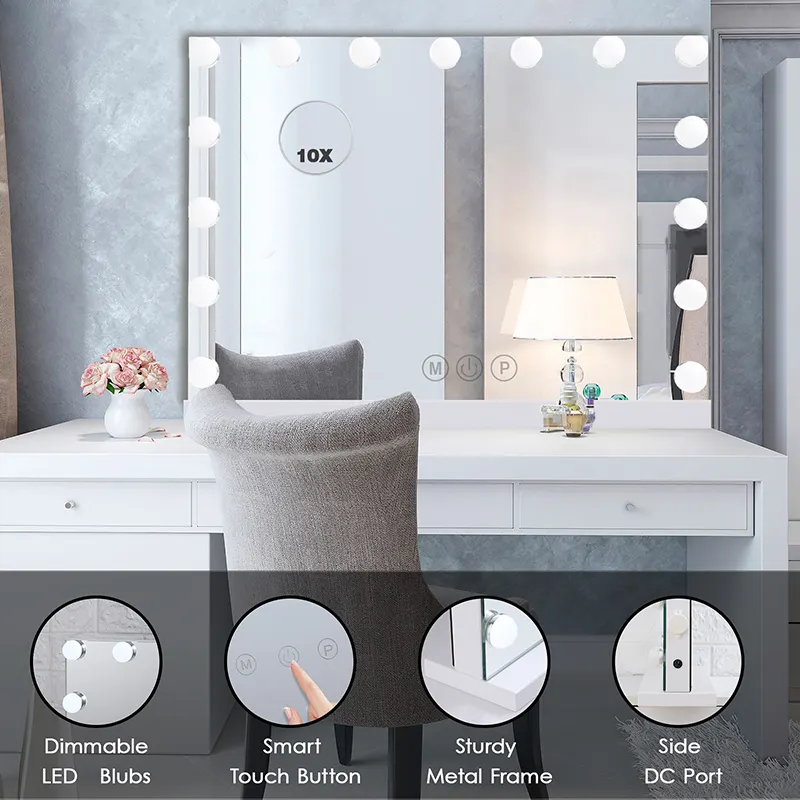 Specchio quadrato illuminato, specchio LED intelligente all'ingrosso - BWN Lighting 8