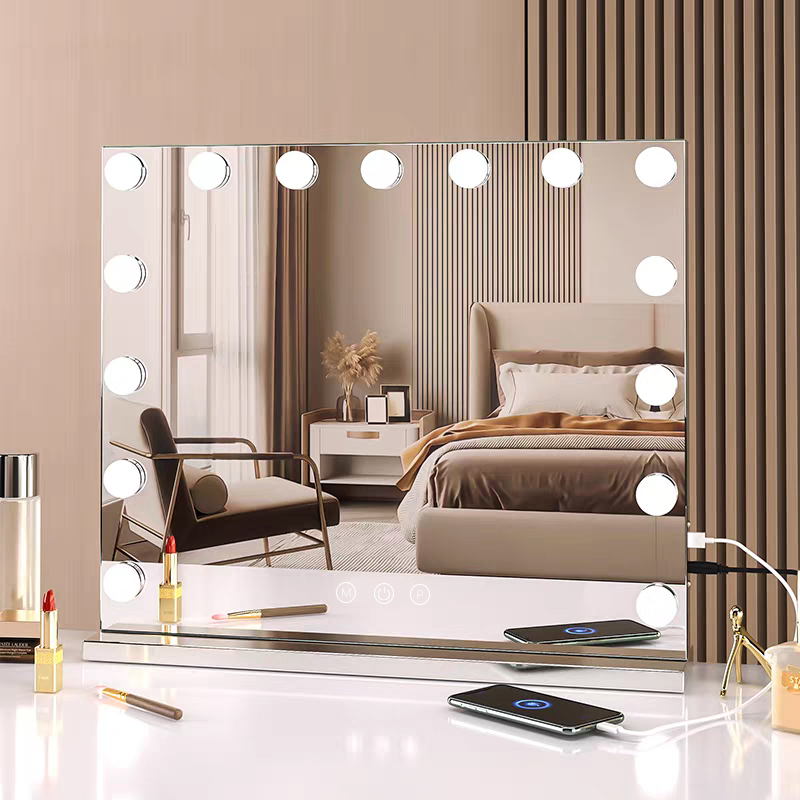 Miroir de maquillage LED avec Bluetooth USB, personnalisation en gros BWLLNI 1