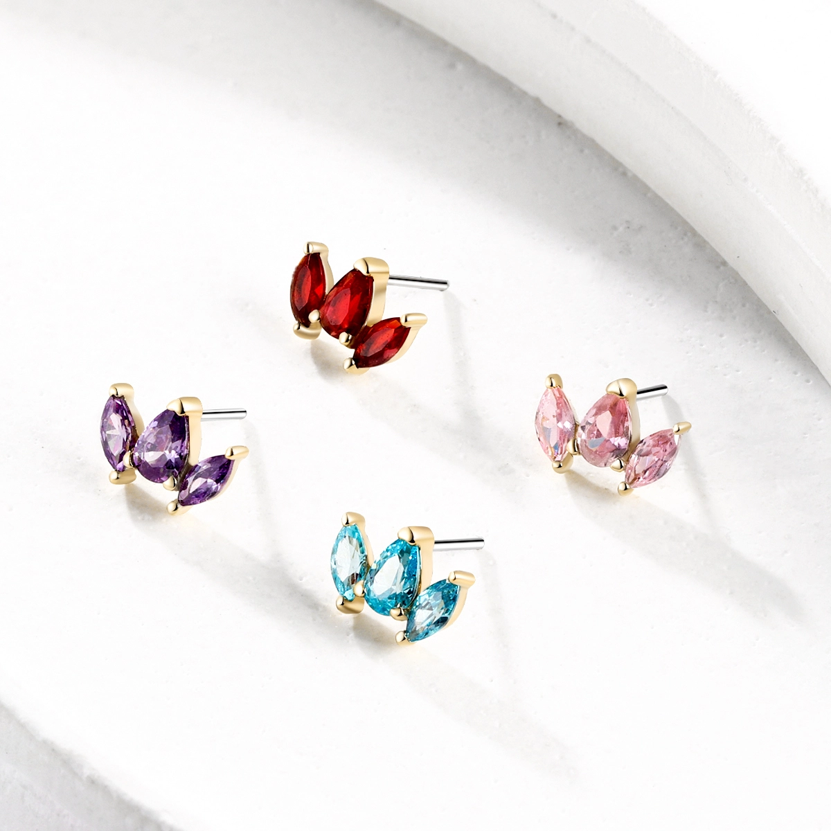 Métal éternel 14k Marquise en or massif CZ Top sans file 1