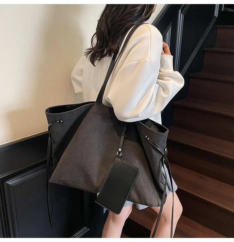 Popular Retro Minimalist Tote Bag, Simple and Casual Versatile Crossbody Bag, Large-capacity Fashionable Tote Bag 1