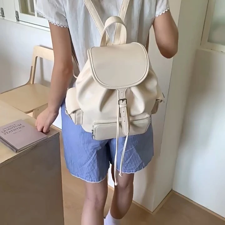 Small-scale College-style Women's Backpack, Retro Multi-pocket Bag, Casual and Versatile Backpack 1