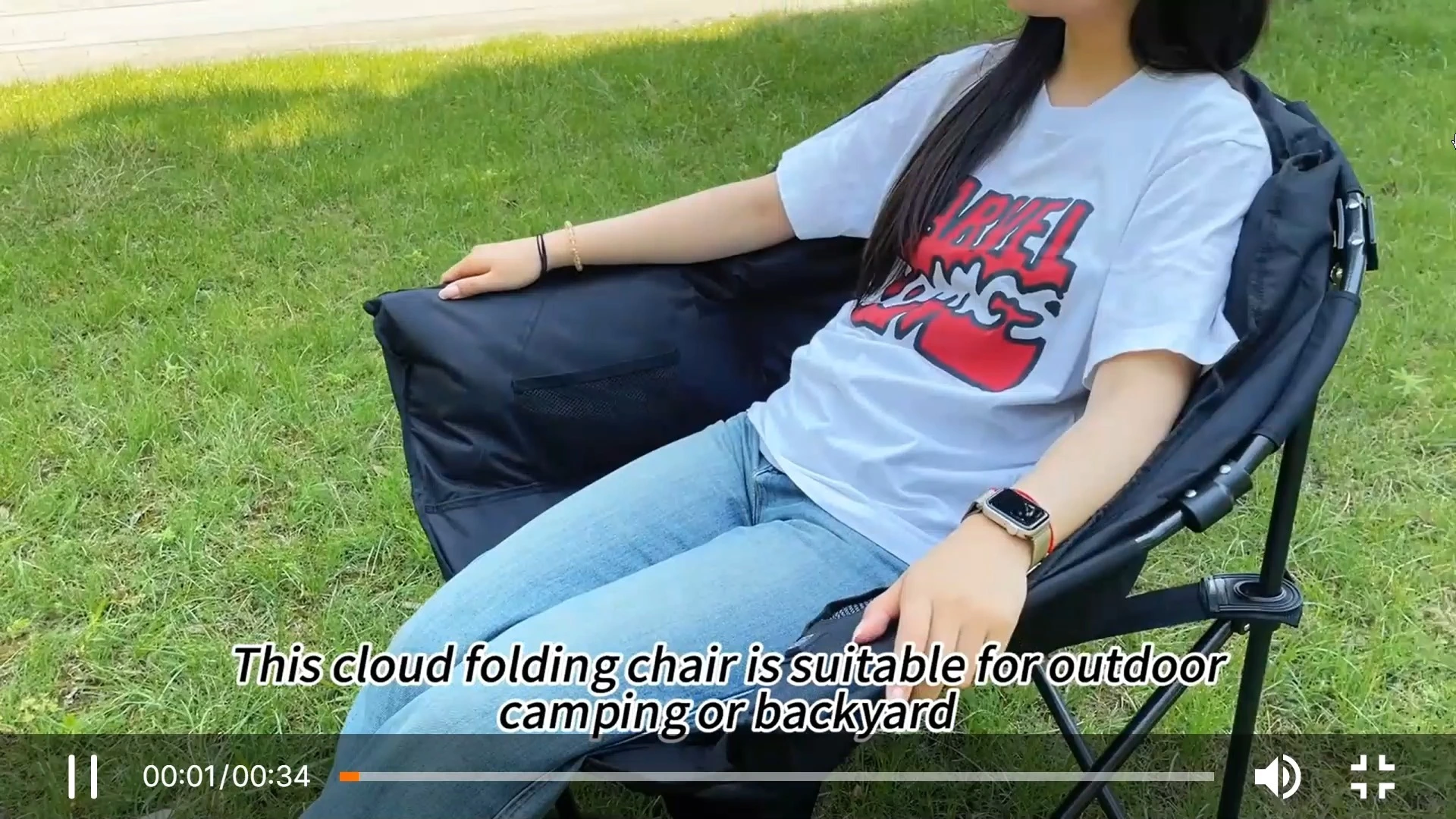 Manufacturers Sofa Padded Camping Chair Lawn Chair Moon Lounge Outdoors Folding Heated Chair for Adults 1