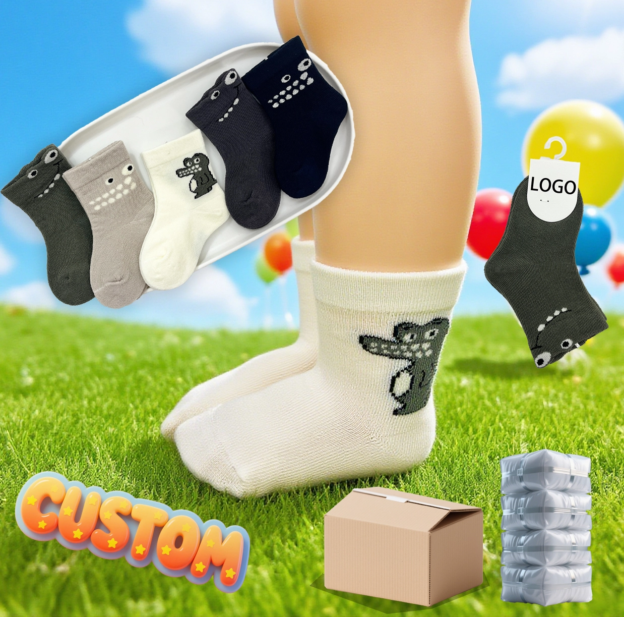 Custom Baby Socks Knitting Socks for Kids Breathable and Comfortable Kids Socks HY-B-026 1