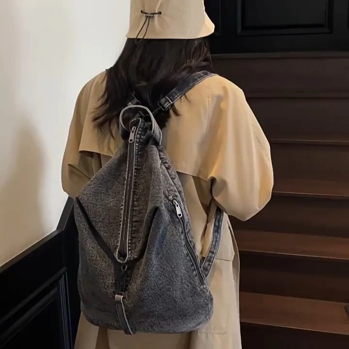 Sac à dos de style niche version coréenne, sac tendance et polyvalent, sac à bandoulière double haut de gamme et décontracté 1