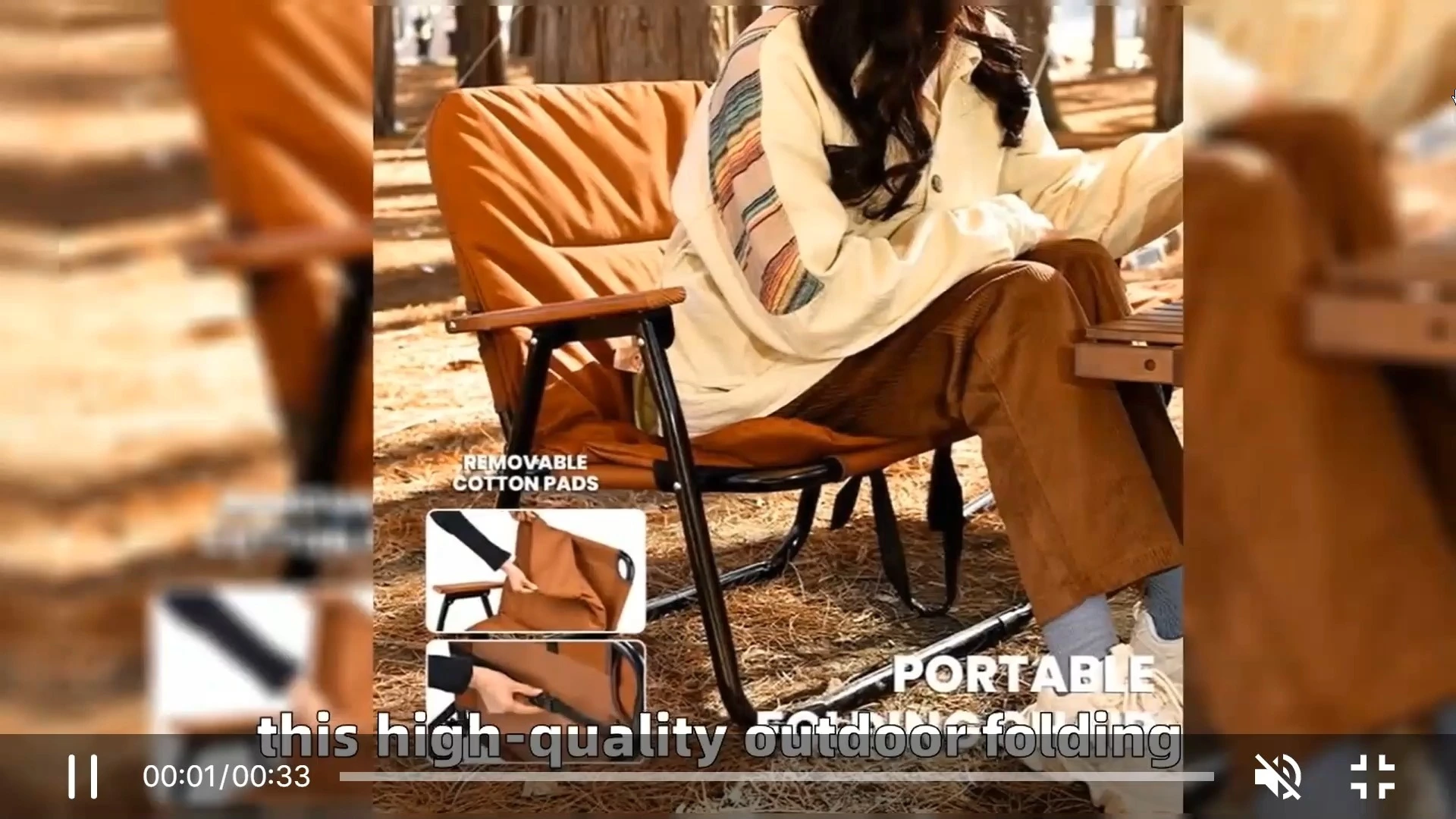 Cadeira de almofada portátil com logotipo personalizado Polar Everest, design de tubo de ferro de madeira para acampamento ao ar livre, pesca e outras aventuras 1