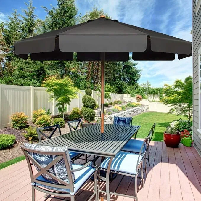 3m houten paal tuinparasol 1
