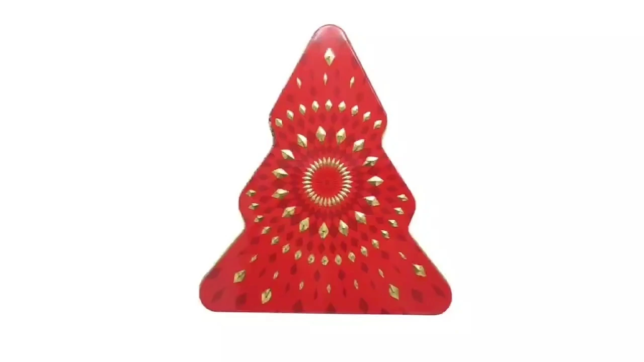 Christmas Tree Shaped Tin Cake Cookie Candy Food Gift Packaging Box 1