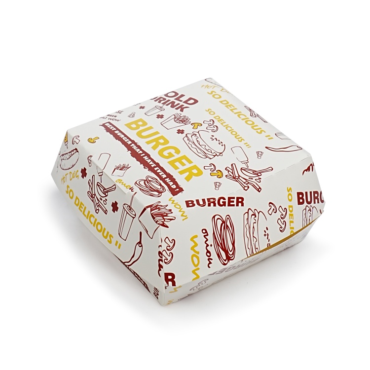 Caja de hamburguesas desechable ecológica con logotipo personalizado de WELM para comida rápida y para llevar 3