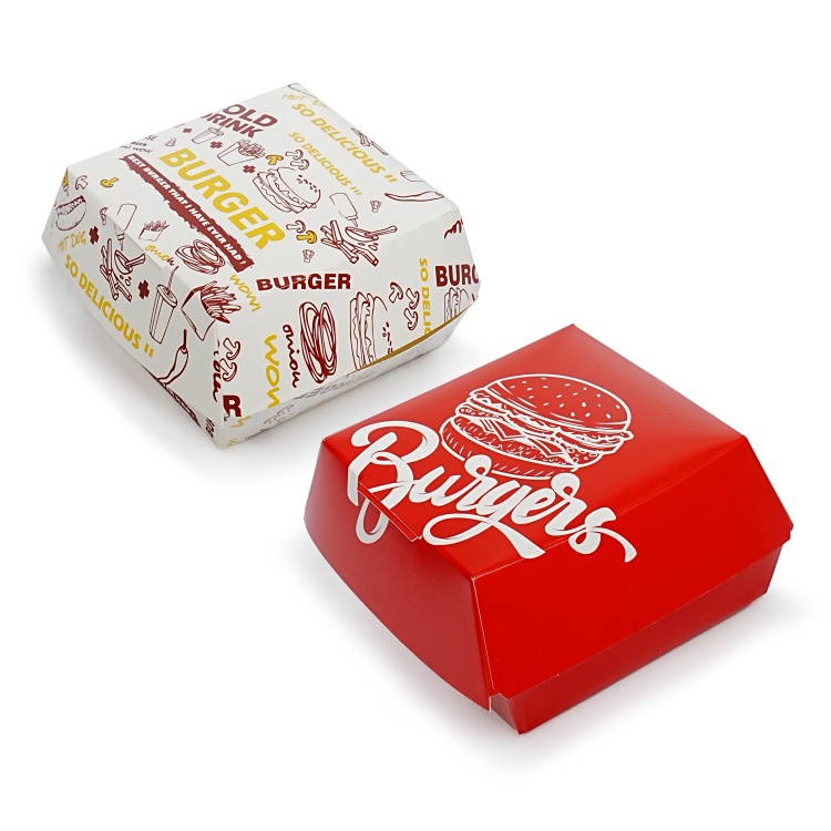 Caja de hamburguesas desechable ecológica con logotipo personalizado de WELM para comida rápida y para llevar 5