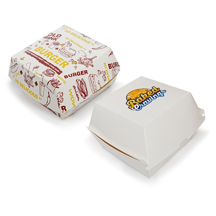 Caja de hamburguesas desechable ecológica con logotipo personalizado de WELM para comida rápida y para llevar 7