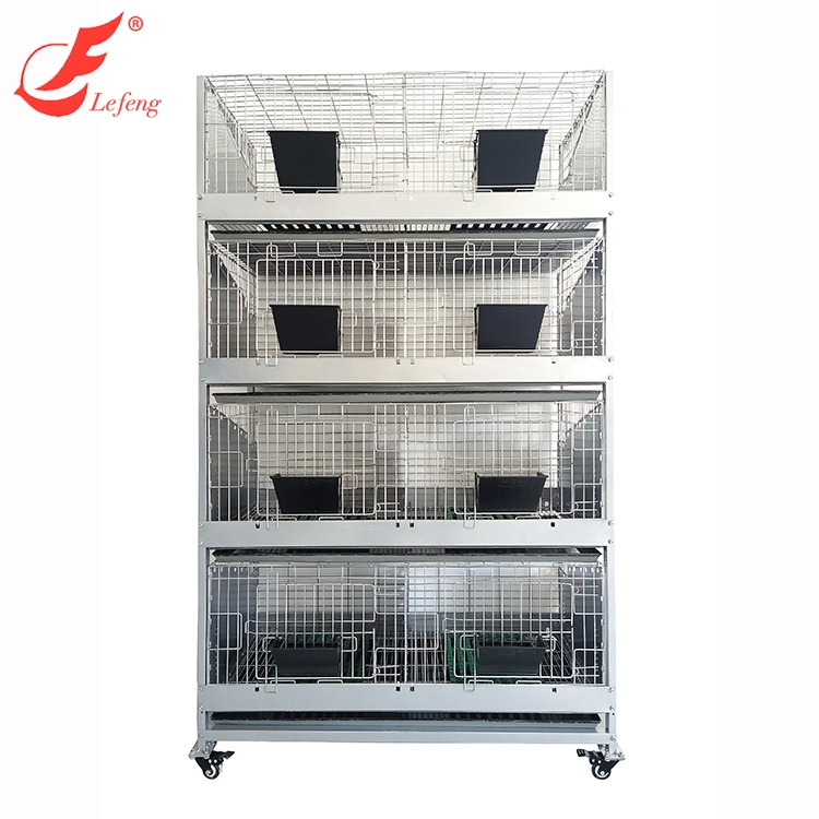 Stacked four layer eight position rabbit cage 1