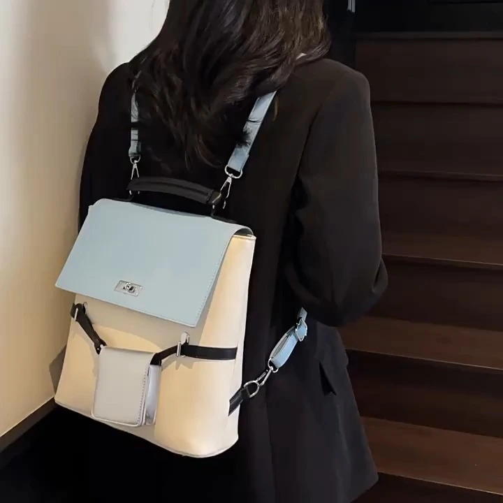 Retro and Niche Women's Backpack, New High-end Double-shoulder Bag, Fashionable and Versatile Backpack 1