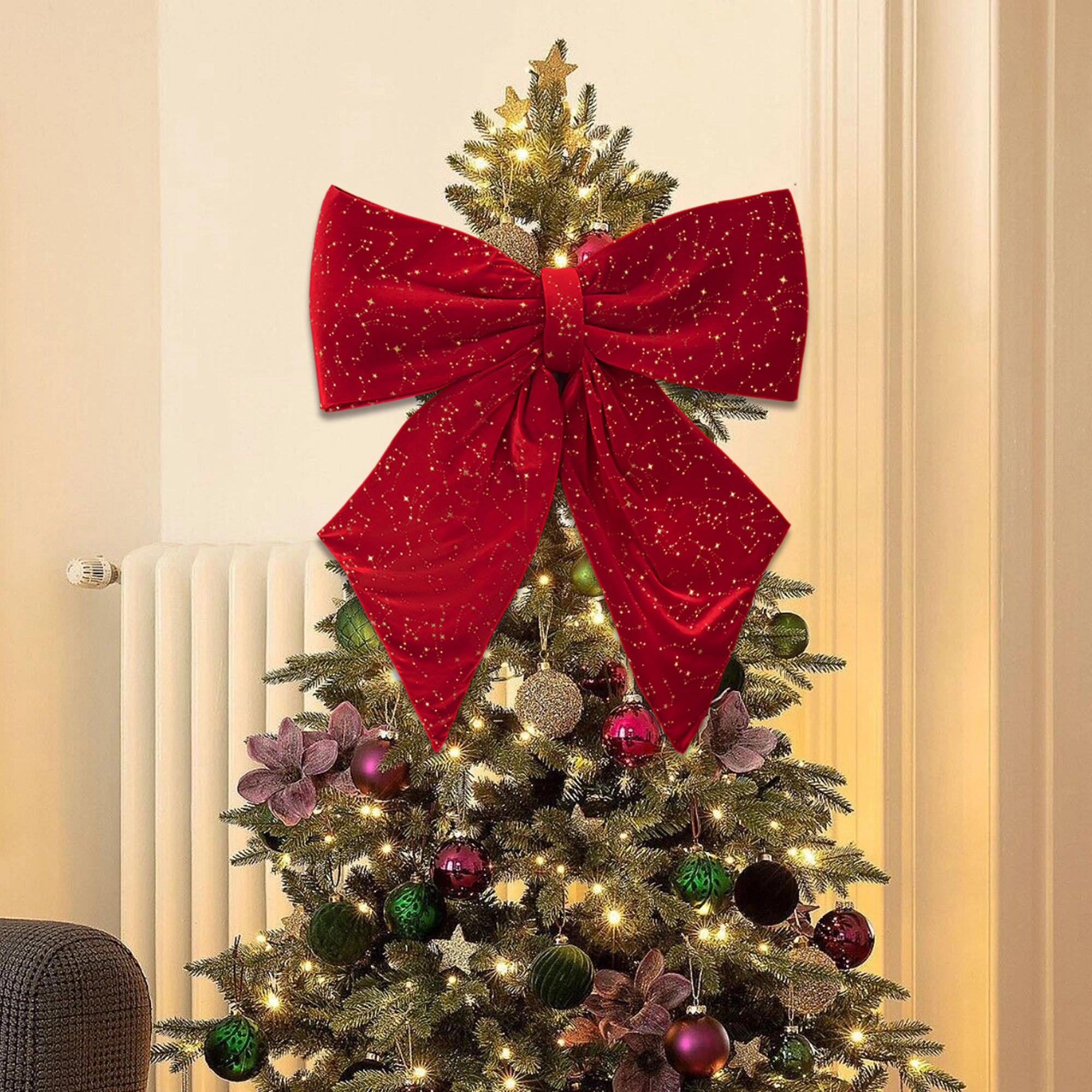 Customization Velvet Ribbon Bow for Christmas and Holiday Decoration 1