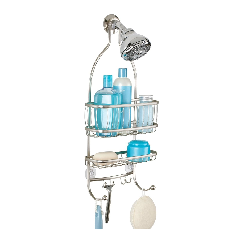 Stainless Steel Shower Caddy Rustproof, Wall Mounted with Hooks SH-200111 1