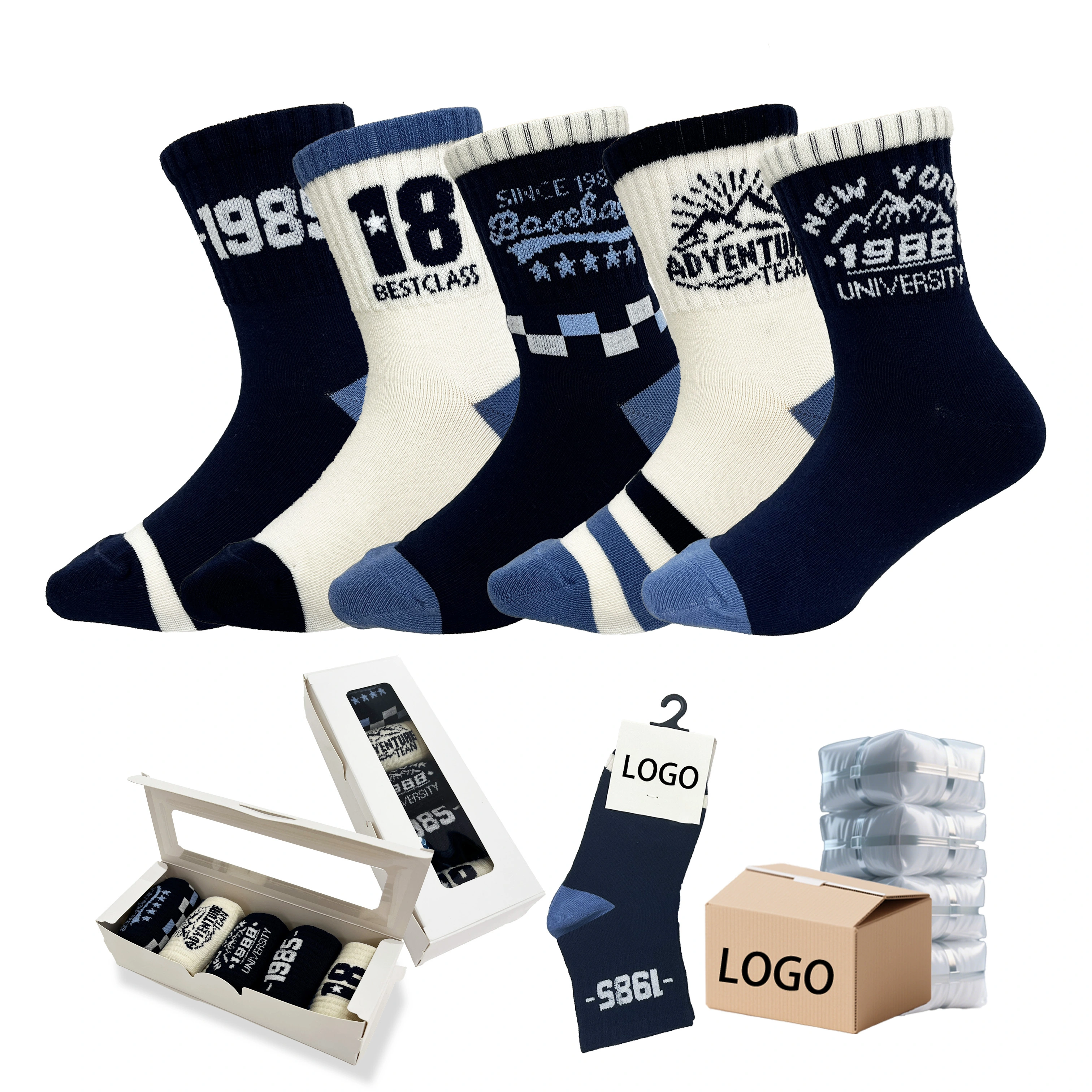 Custom Wholesale Children Knitting Socks Kids Socks Breathable Custom Packaging HYC-097 1