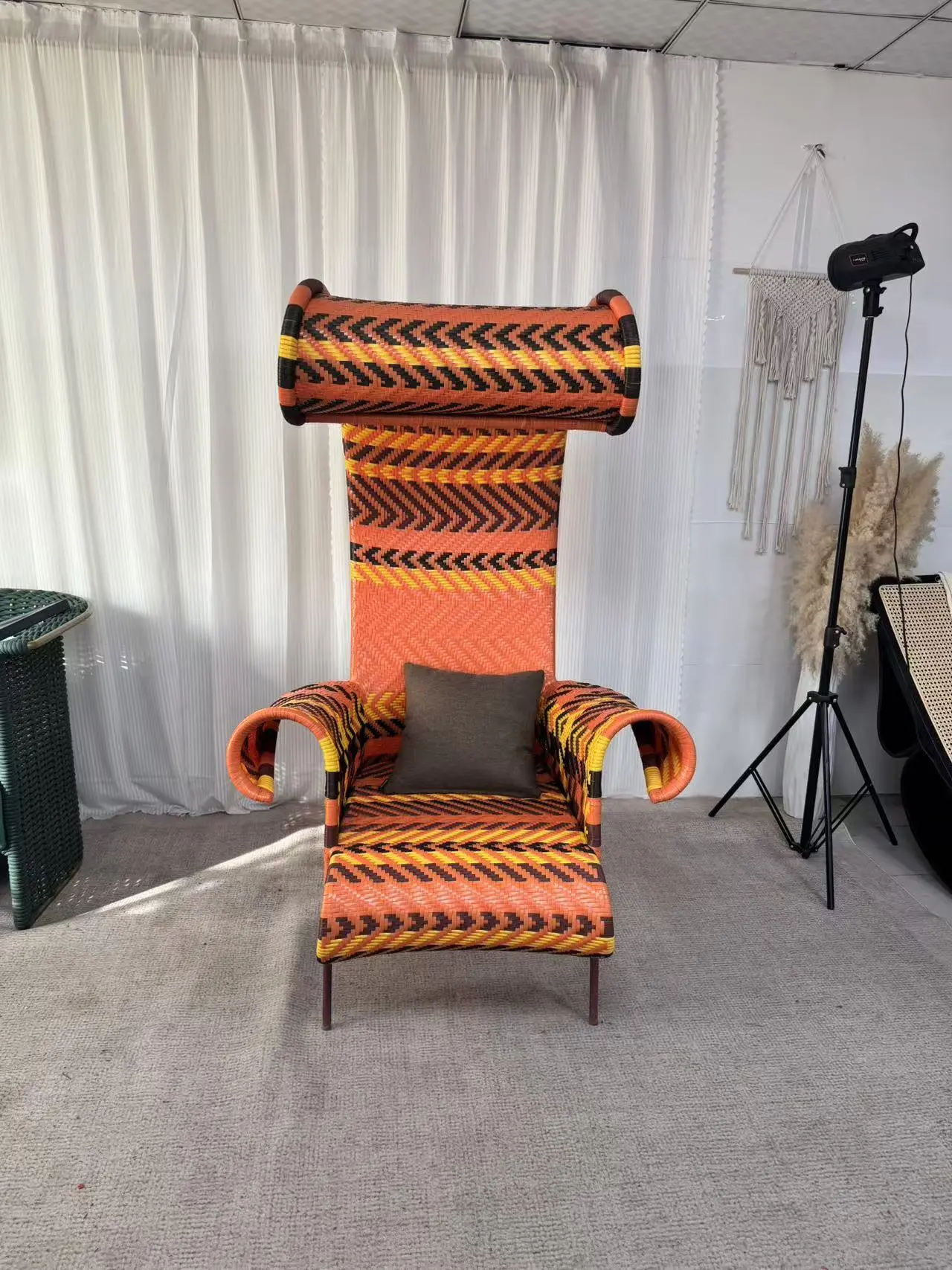 Outdoor Nordic Style Rattan Chair for Garden and Balcony Creative Rattan Chair for Outdoor Leisure and Terrace 1