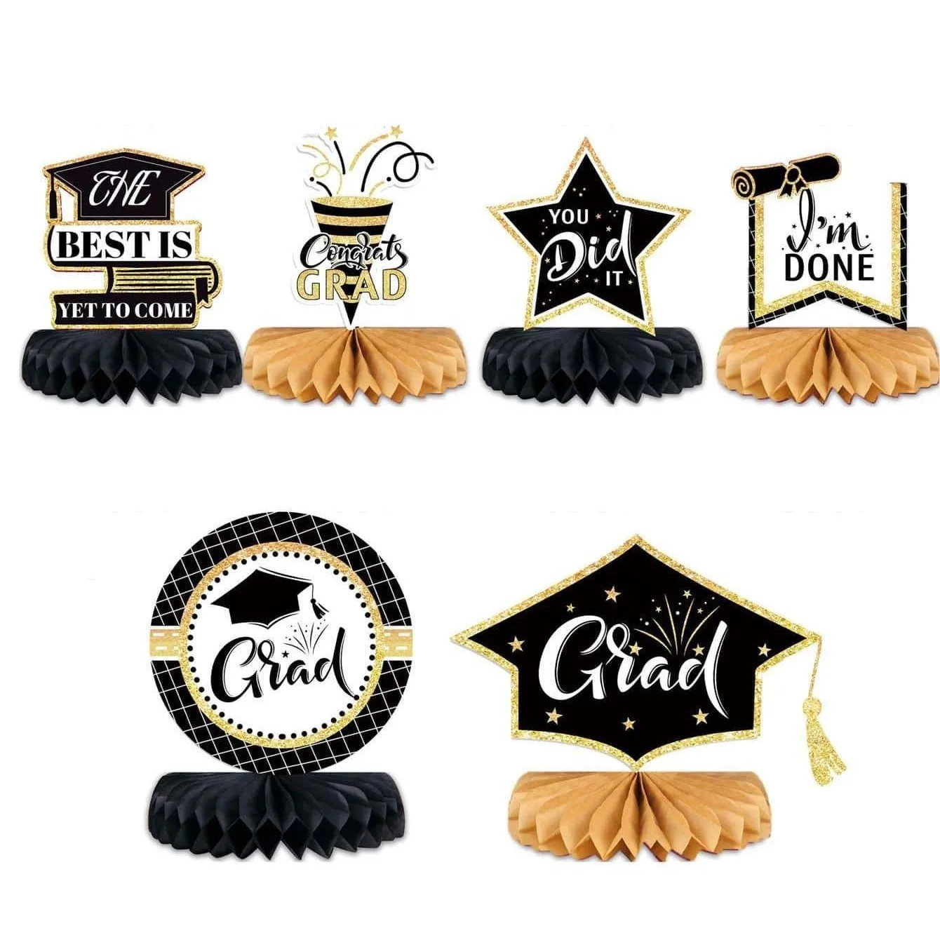 Magic Lights Graduation Decorations Honeycomb Balls Table Toppers Decorations For Grad Table Decorations Graduation Party Favors Supplies 1