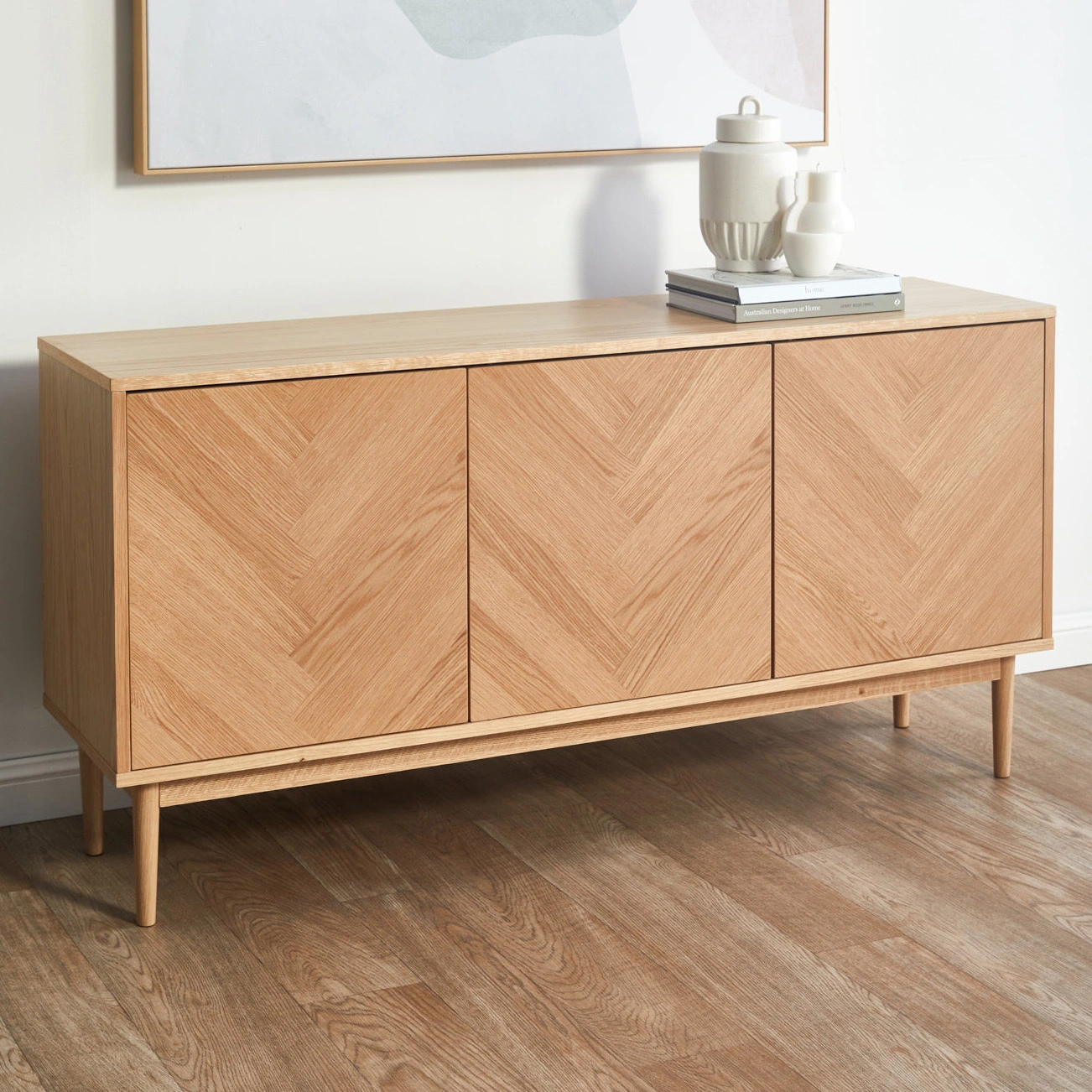 Wooden Wood Sideboard with 3 Doors for Living Room Furniture 1