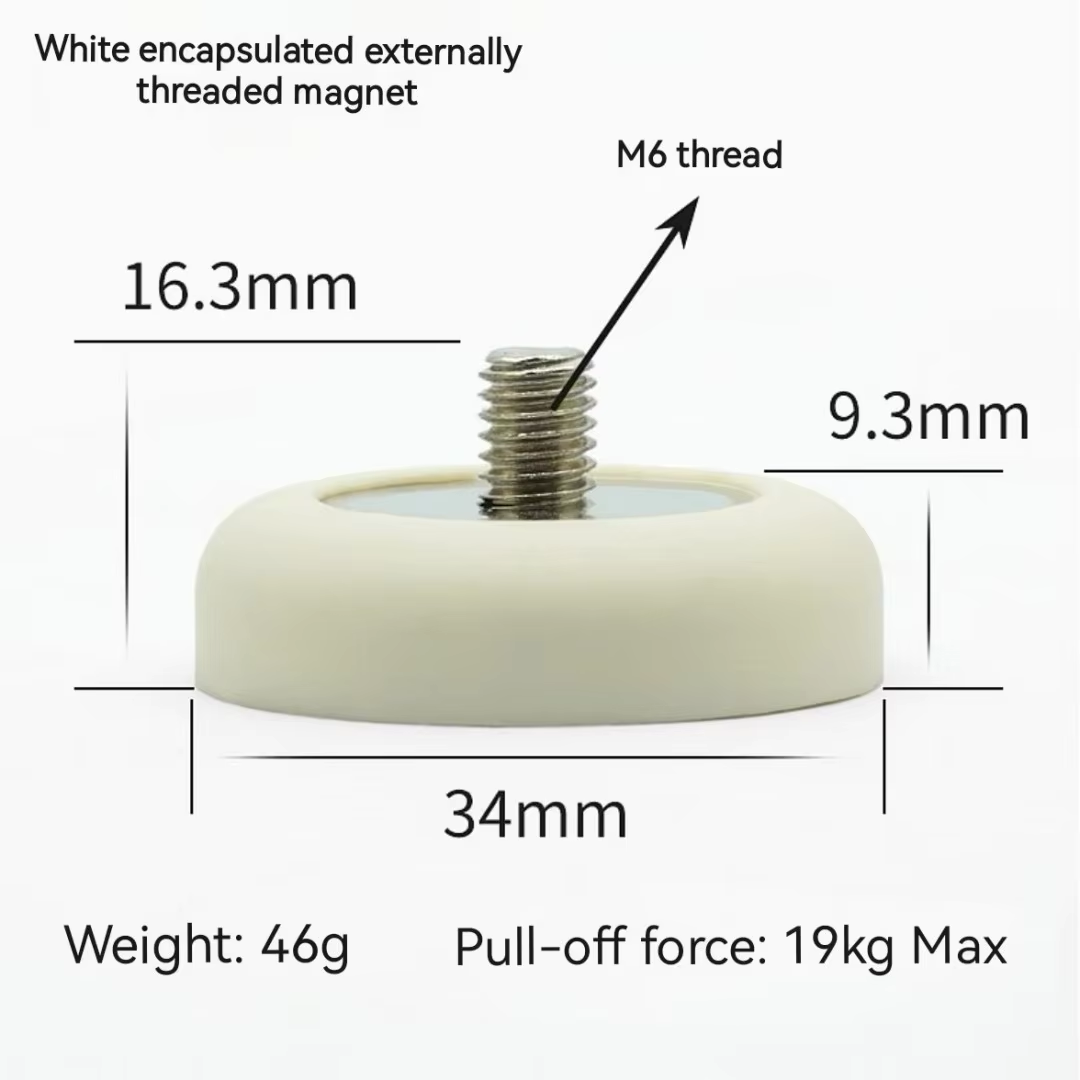 43mm Neodymium Fastener Magnets with M5/M6/M8 Threads for D66 88mm Car ...