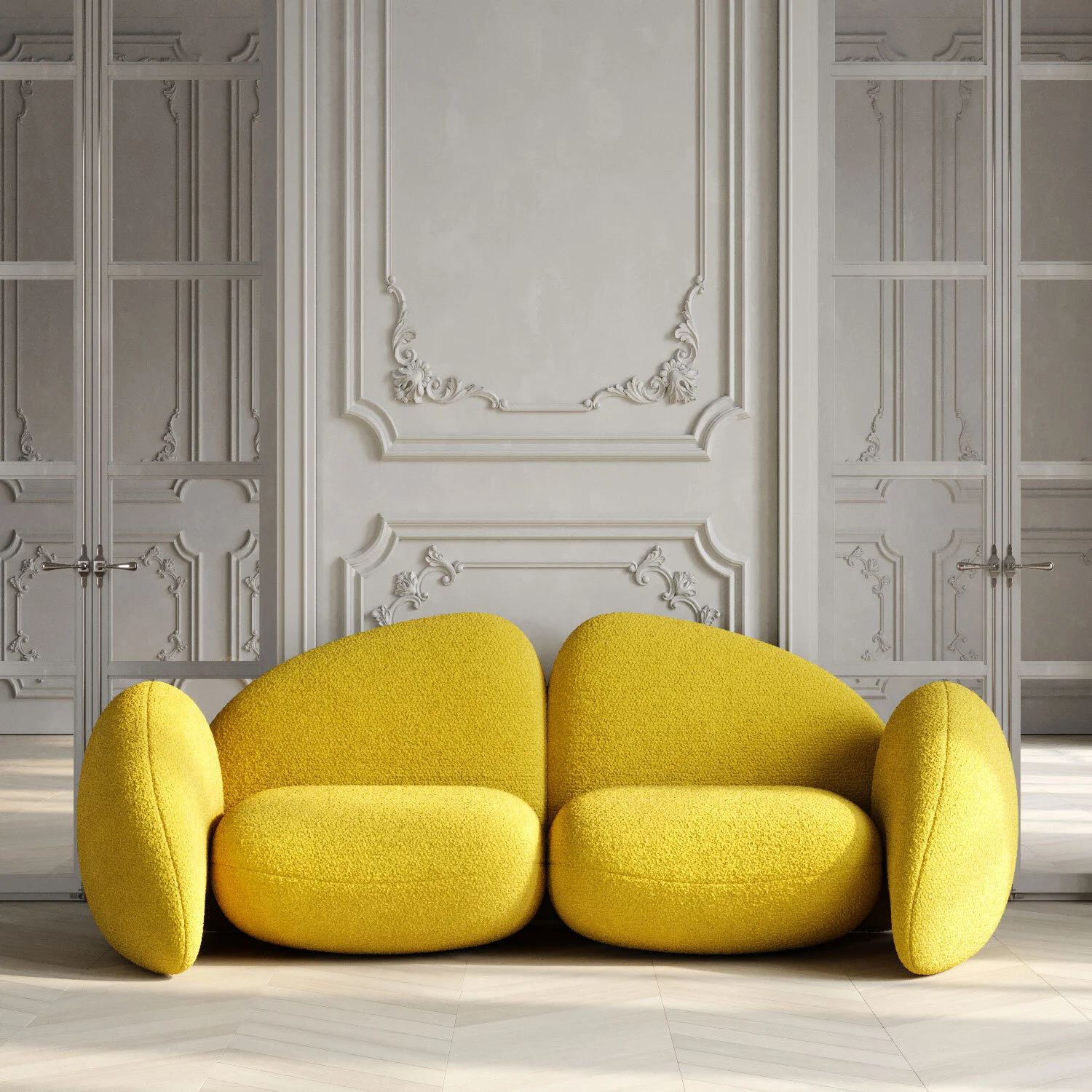 Italian Light Luxury Fabric Sofa Creative Design Model Room Bedroom Living Room Leisure Sofa Chair 1