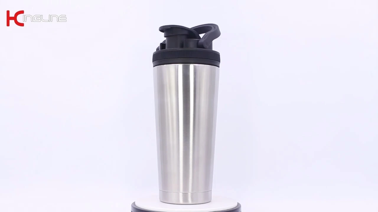 Mute double walls stainless steelprotein shaker bottle with handle for fitness 1
