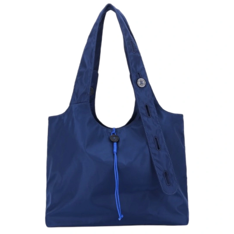 Bolso de hombro de nailon LANKIN con botones de color liso, gran capacidad para todo. 1