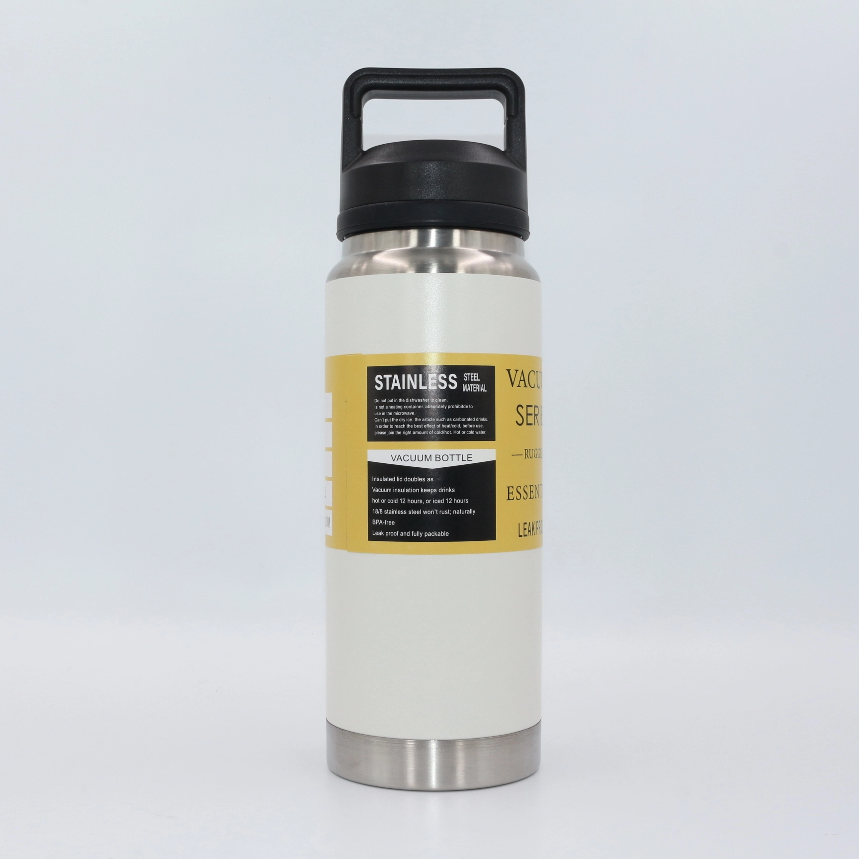 Double walls portable stainless steel water bottle with handle for fitness 1