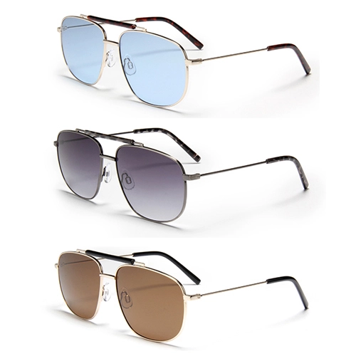 S60199 2025 Trending Wholesale Double Bridge Men's Metal Sunglasses Women Luxury Brand Beach Accessory Wenzhou Eyewear 1