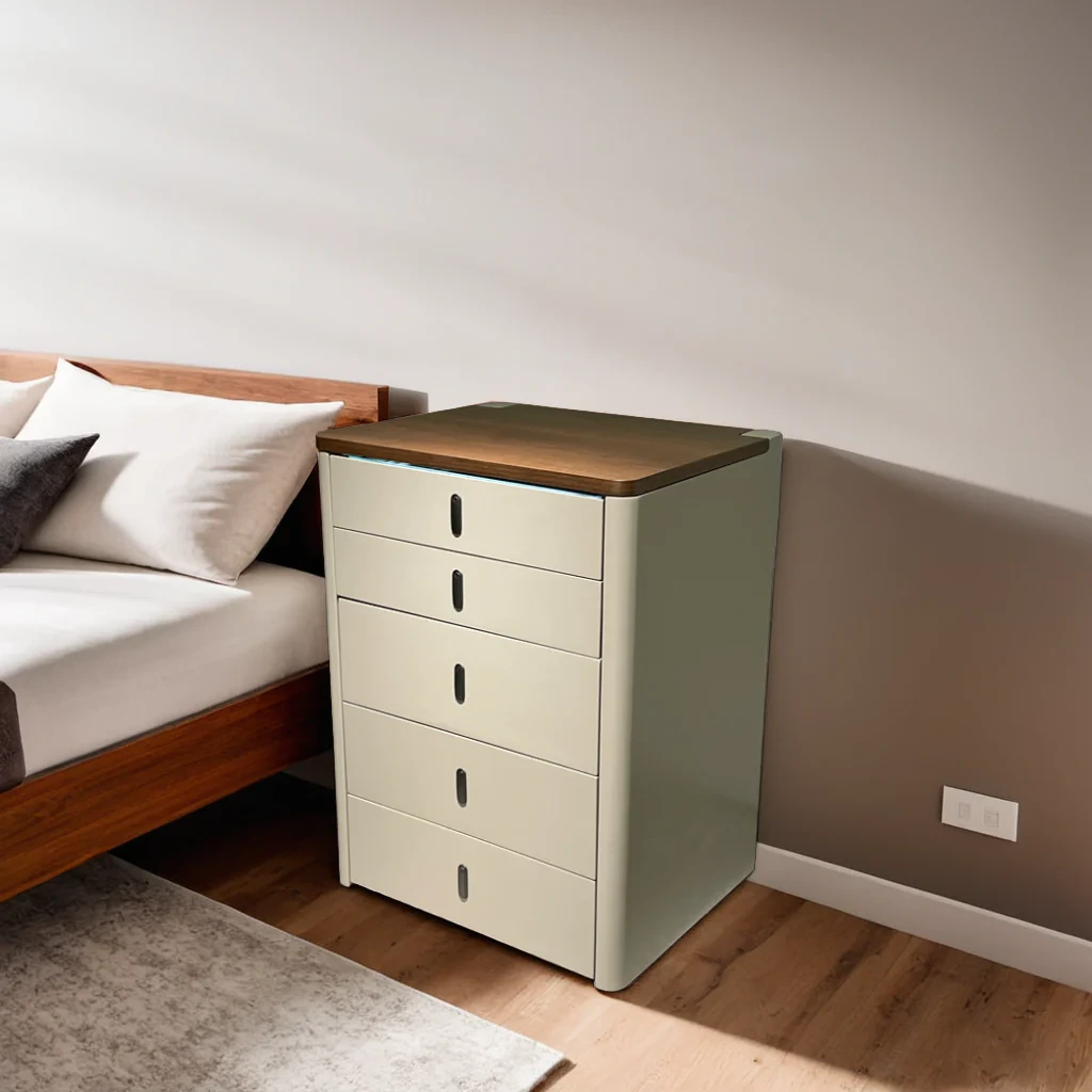 Customizable movable dressing table and chair with LED mirror. High-quality furniture. 1