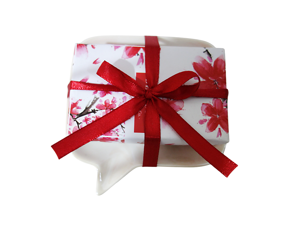 Jabón de barra artesanal de lujo en bandeja de cerámica - Jabón de glicerina natural, un elegante regalo para la decoración del baño. 1