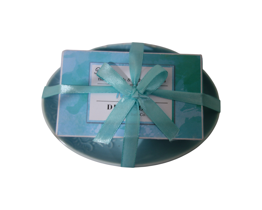 Jabón de barra artesanal de lujo en bandeja de cerámica - Jabón de glicerina natural, un elegante regalo para la decoración del baño. 2
