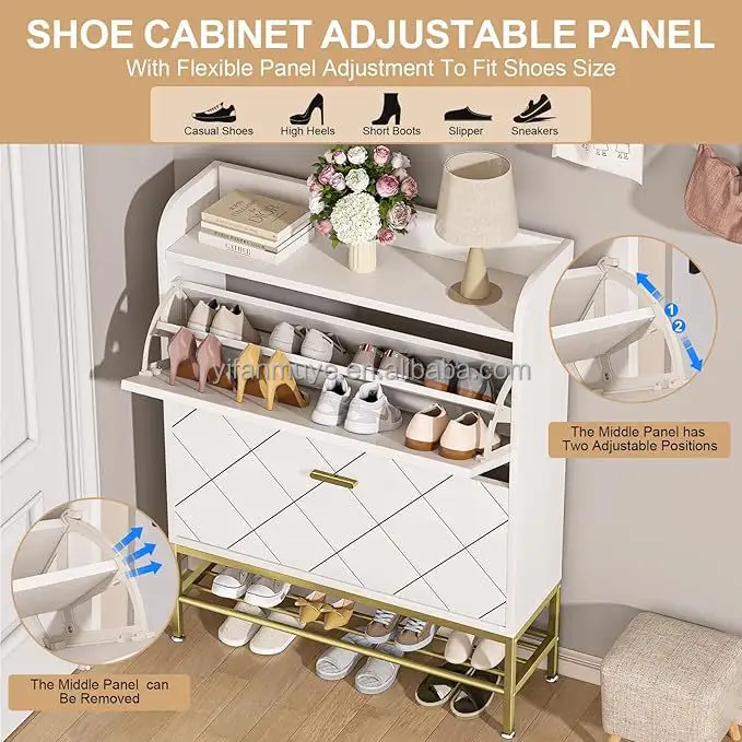 Living Room Furniture Oak Shoe Rack Supply 3