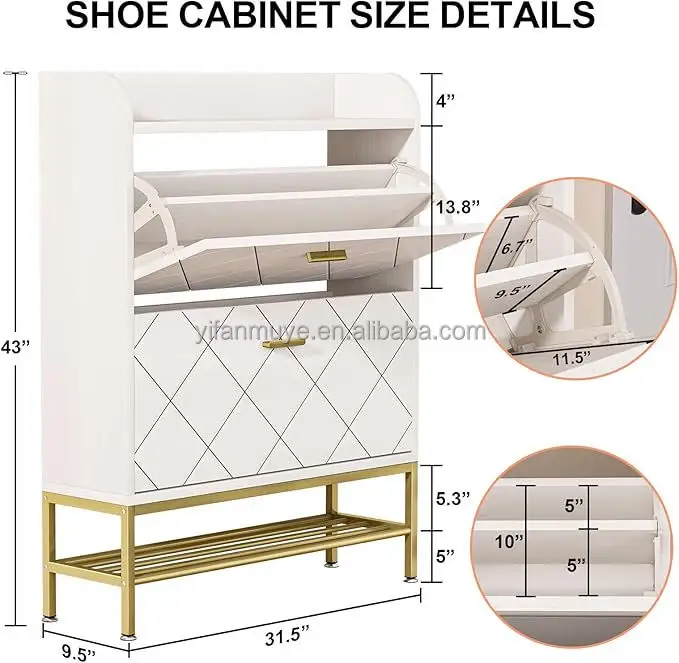 Living Room Furniture Oak Shoe Rack Supply 5
